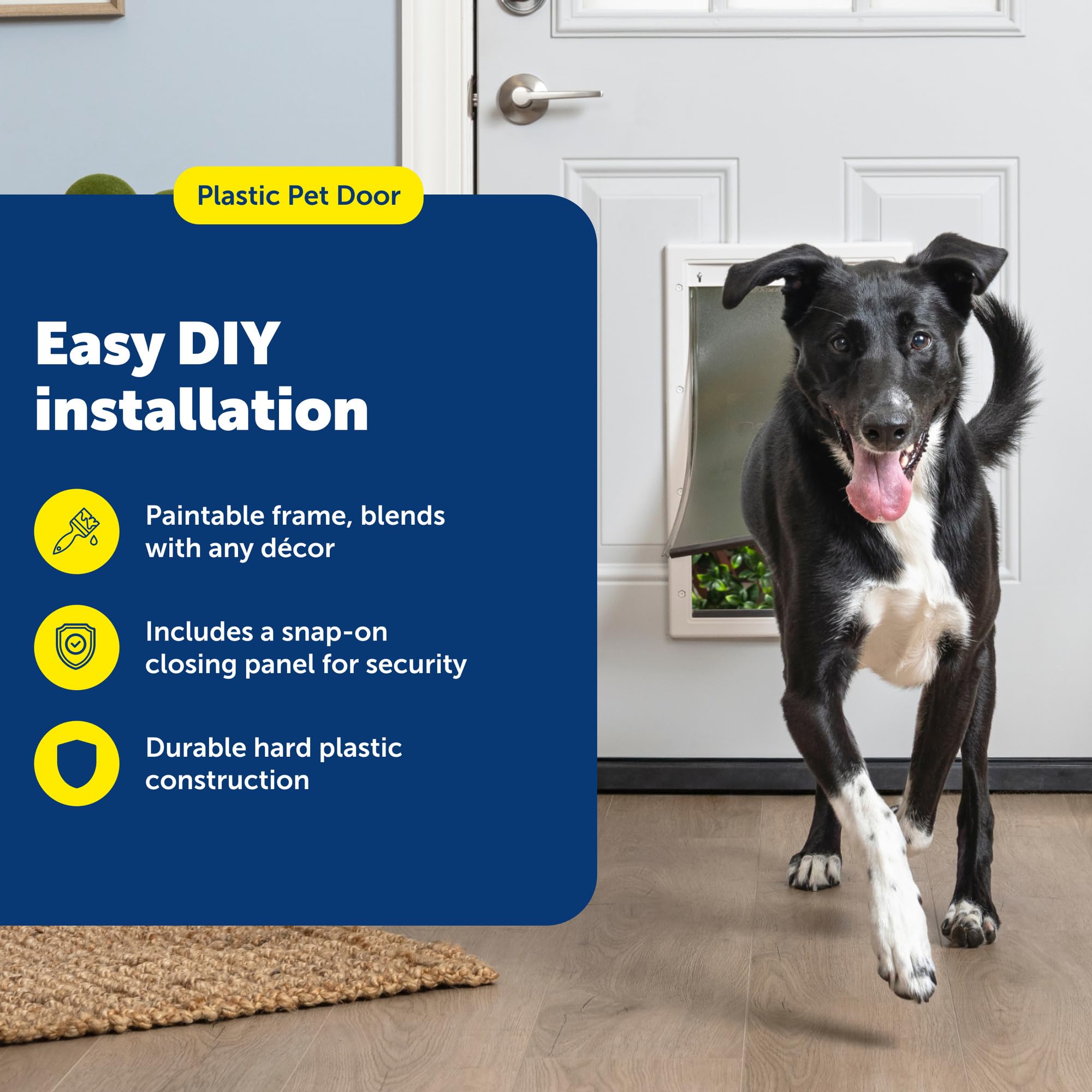 PetSafe gros plan sur le battant flexible illustrant durabilité et simplicité d'usage