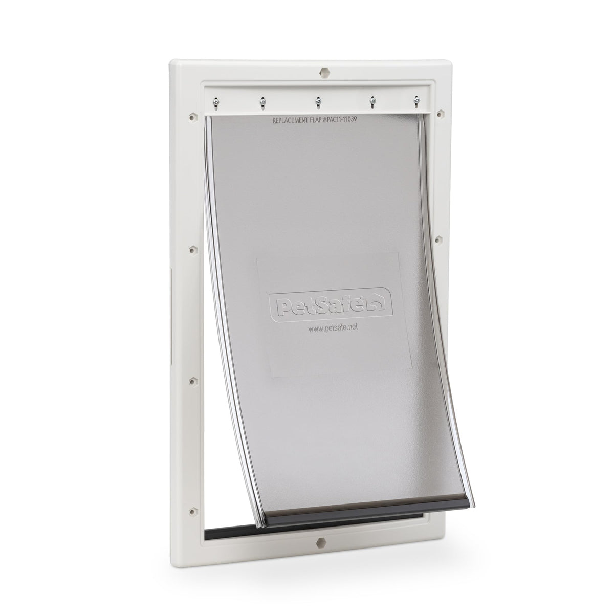 PetSafe vue avant de la porte en plastique montrant le cadre robuste et pratique