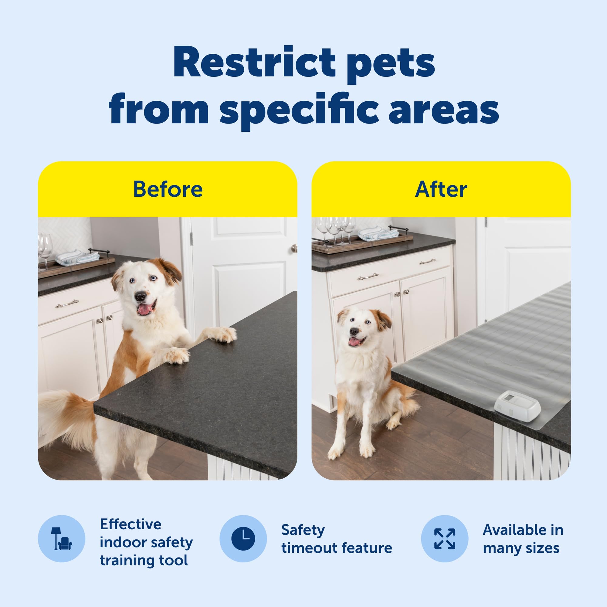 PetSafe ScatMat gros plan de la surface antidérapante, confort et sécurité