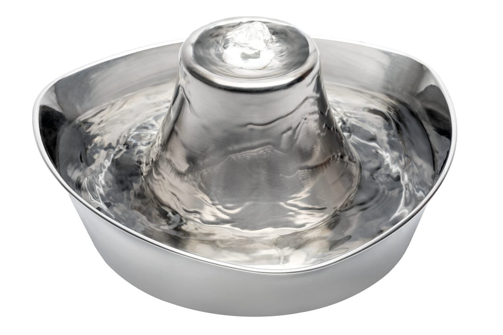 PetSafe vue avant montrant design en acier et accès eau 360°
