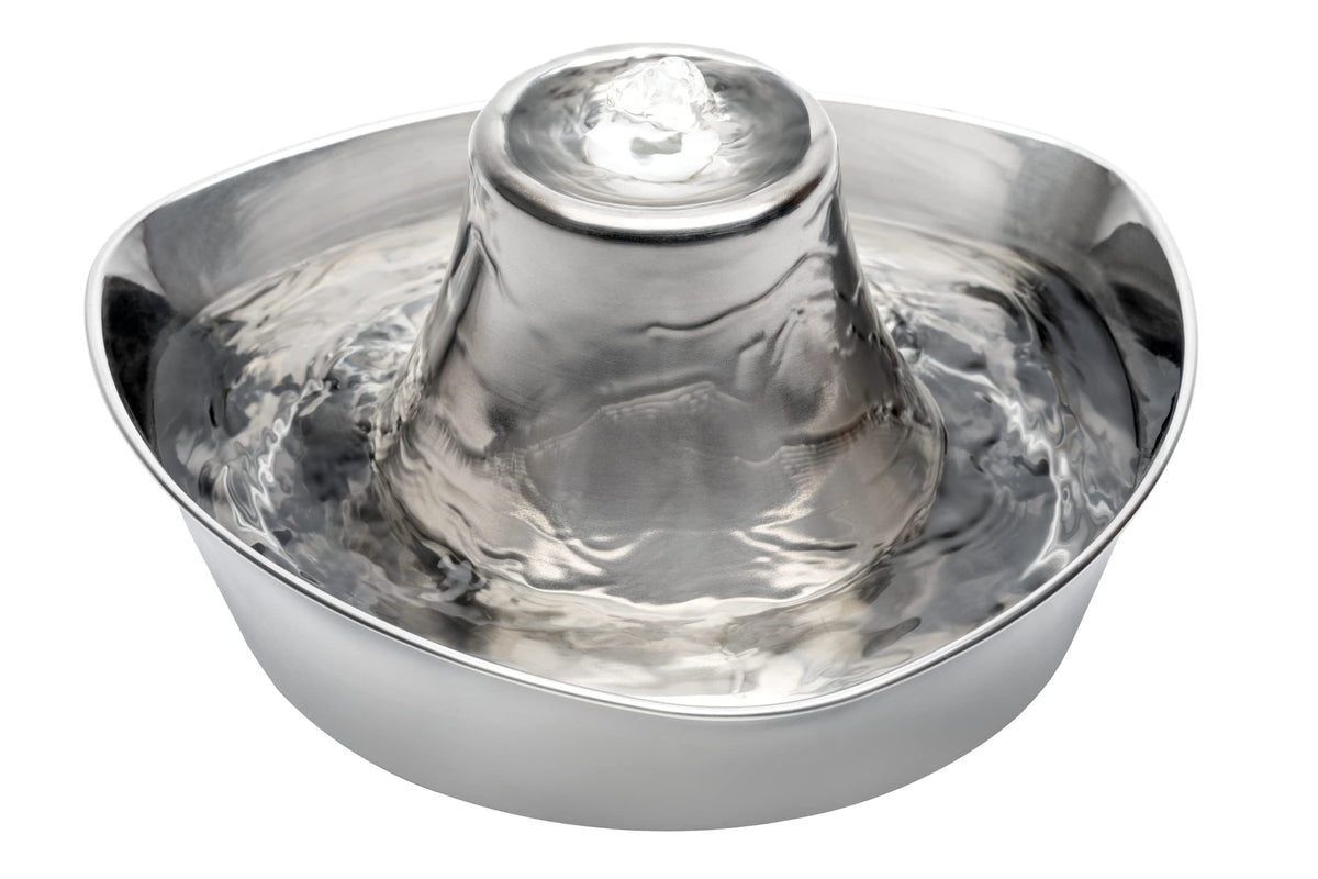 PetSafe vue avant montrant design en acier et accès eau 360°