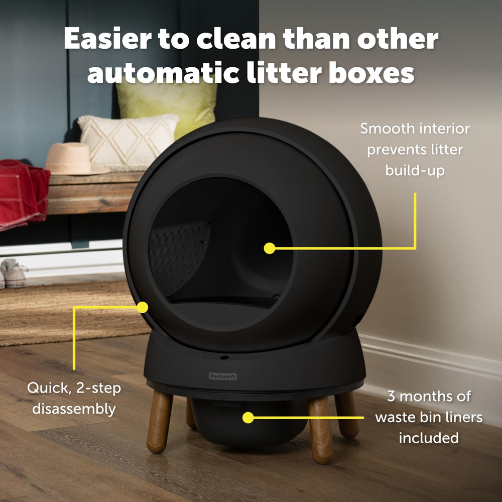 PetSafe SmartSpin comparaison d'échelle montrant capacité pour chats jusqu'à 25 lb