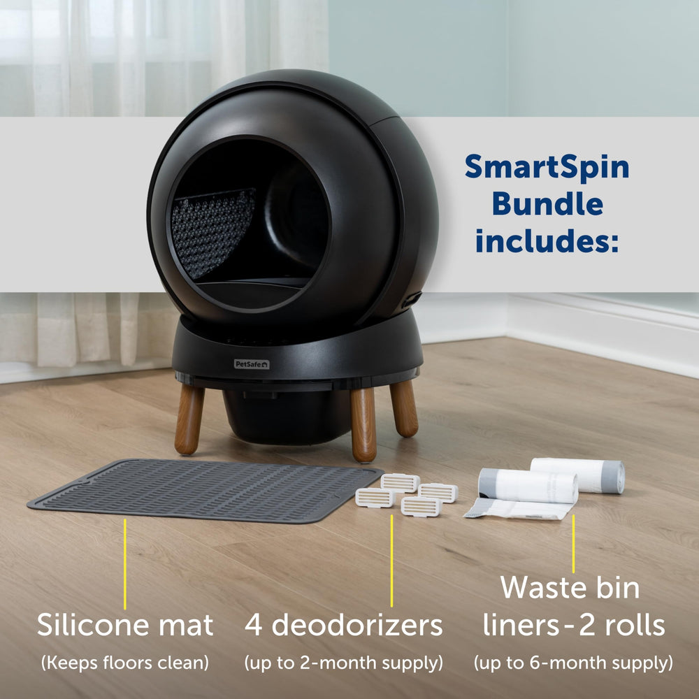 PetSafe gros plan du mécanisme SmartSpin illustrant tamisage efficace