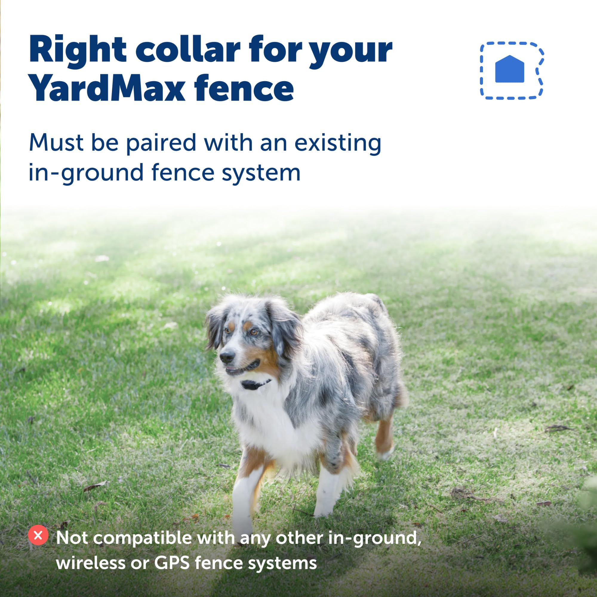 Affichage du collier PetSafe YardMax montrant réglages et niveaux de correction