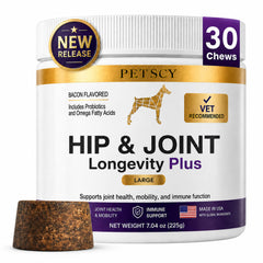Petscy emballage avant pour grands chiens montrant formulation complète