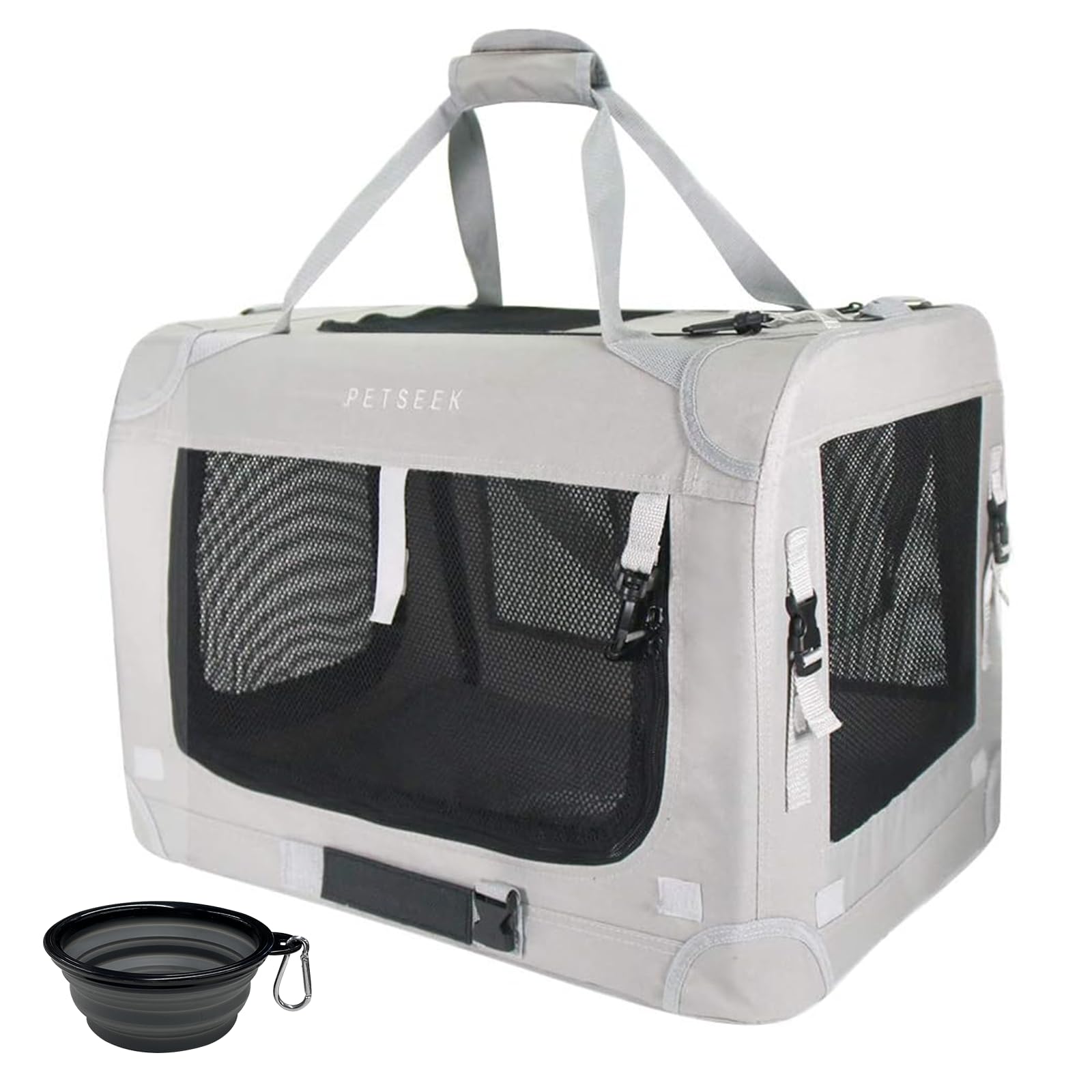 Petseek face avant du transporteur grand montrant l'accès facile et la ventilation
