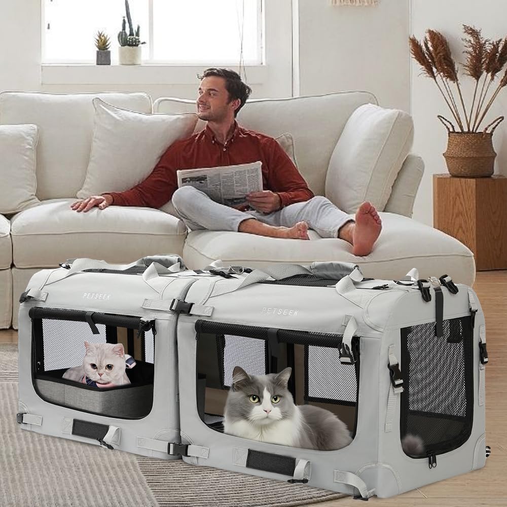 Petseek transport en voiture montrant stabilité et accès facile pour l'animal