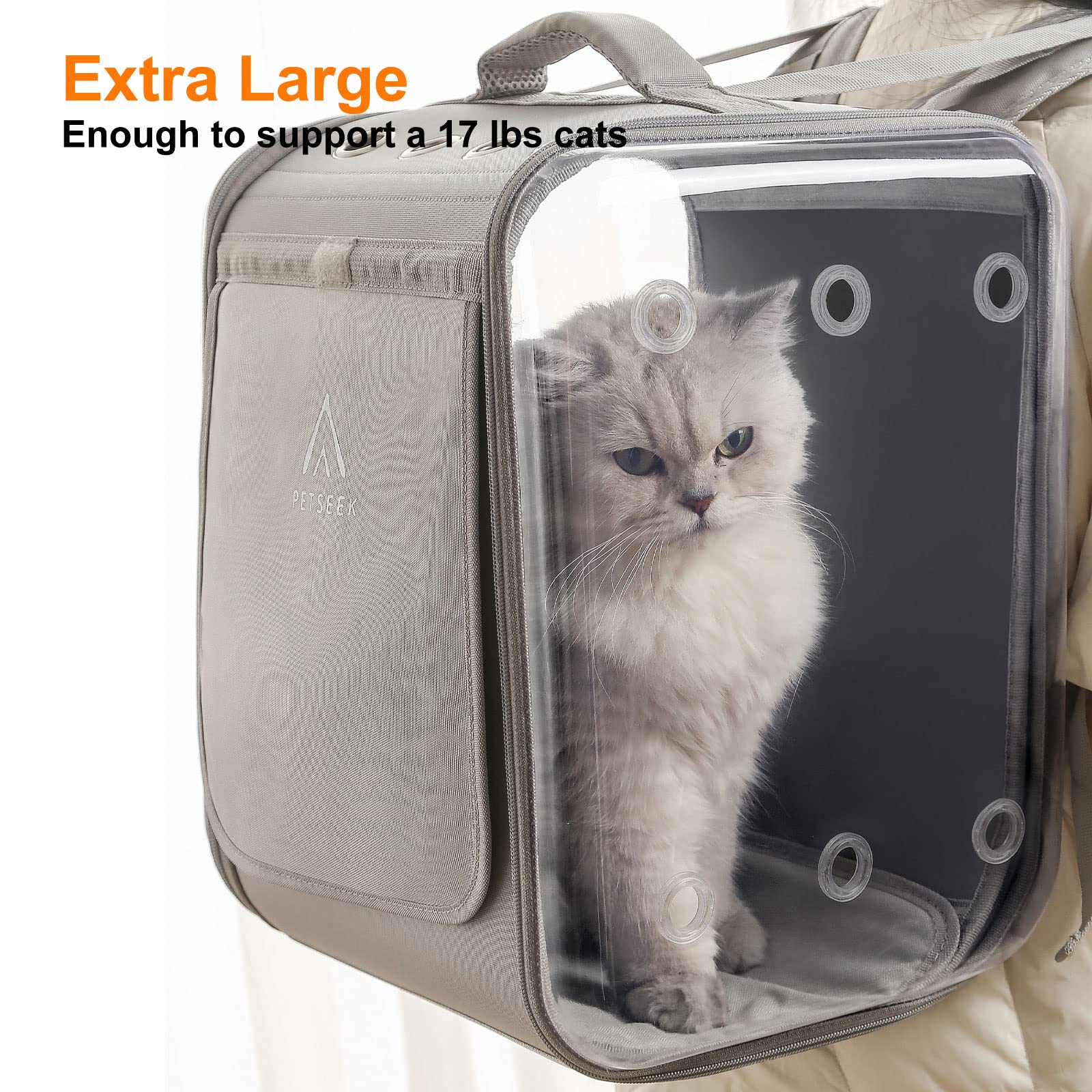 Petseek intérieur spacieux permettant à l'animal de se tenir confortablement