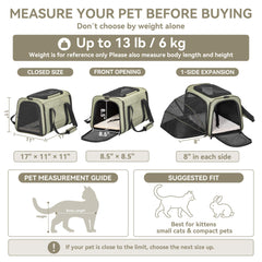 Petsfit extension ouverte montrant espace supplémentaire et confort pour chat