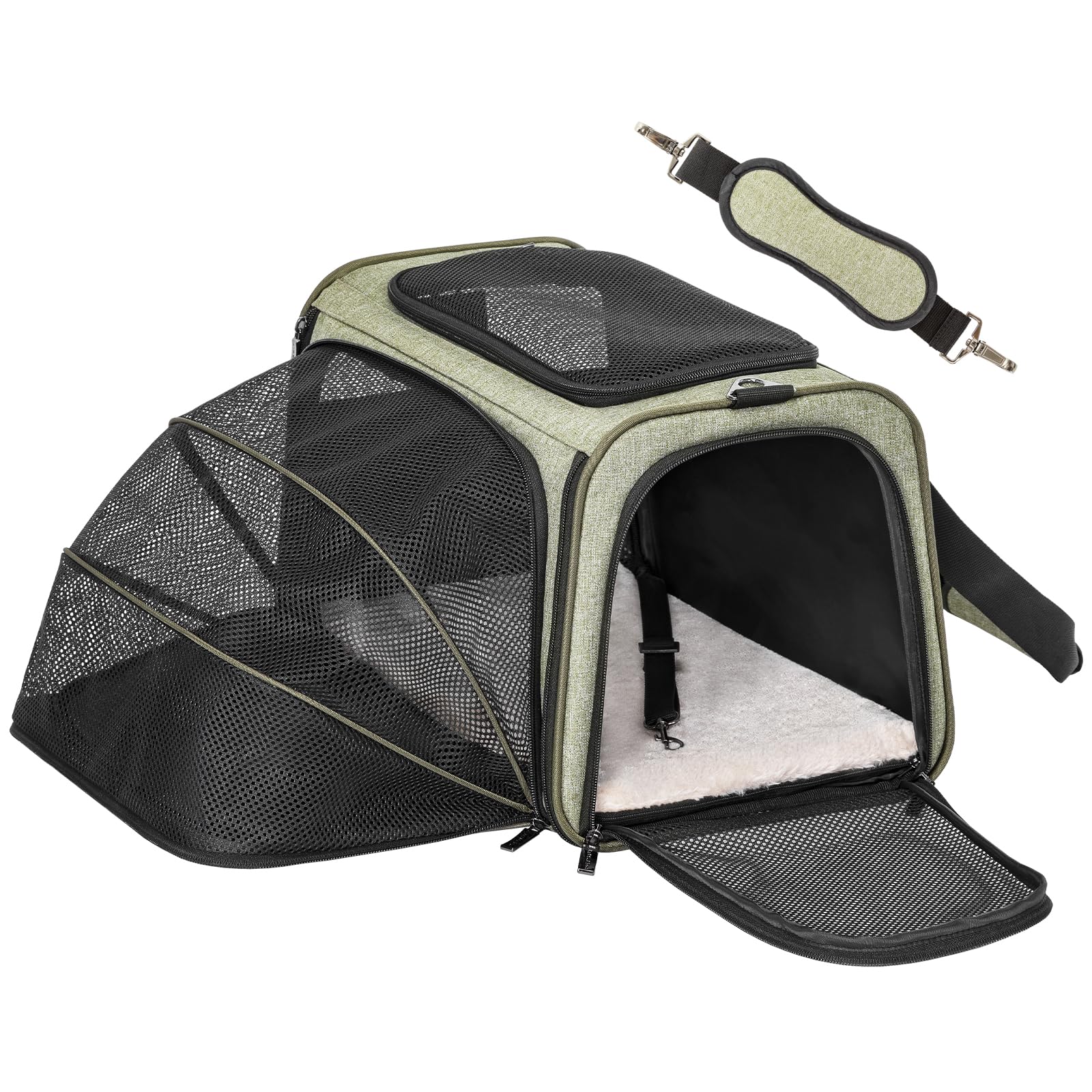 Petsfit face avant du transporteur montrant structure et ventilation pour sécurité