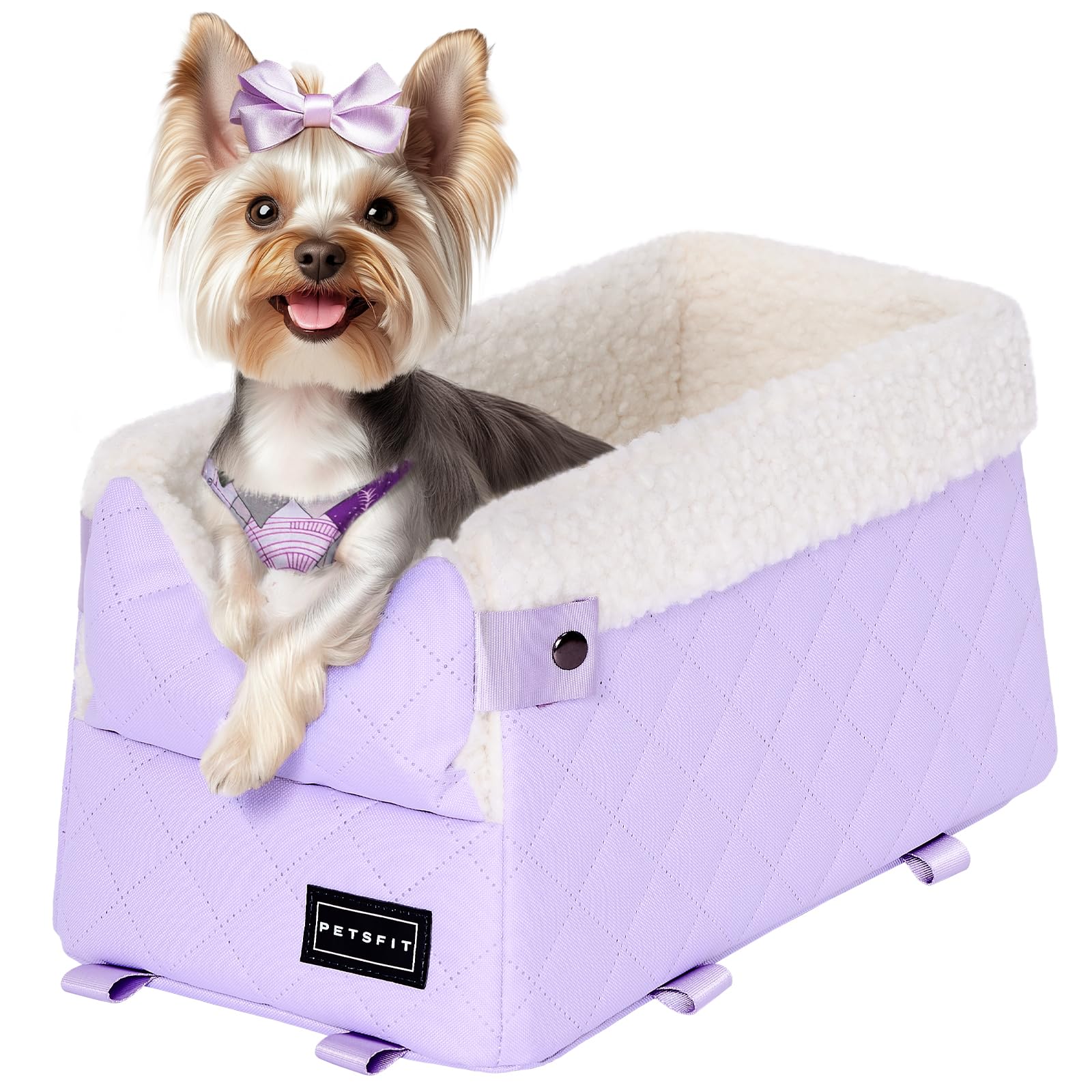 Petsfit scène de voyage montrant le siège sur la console pour proximité maître-animal