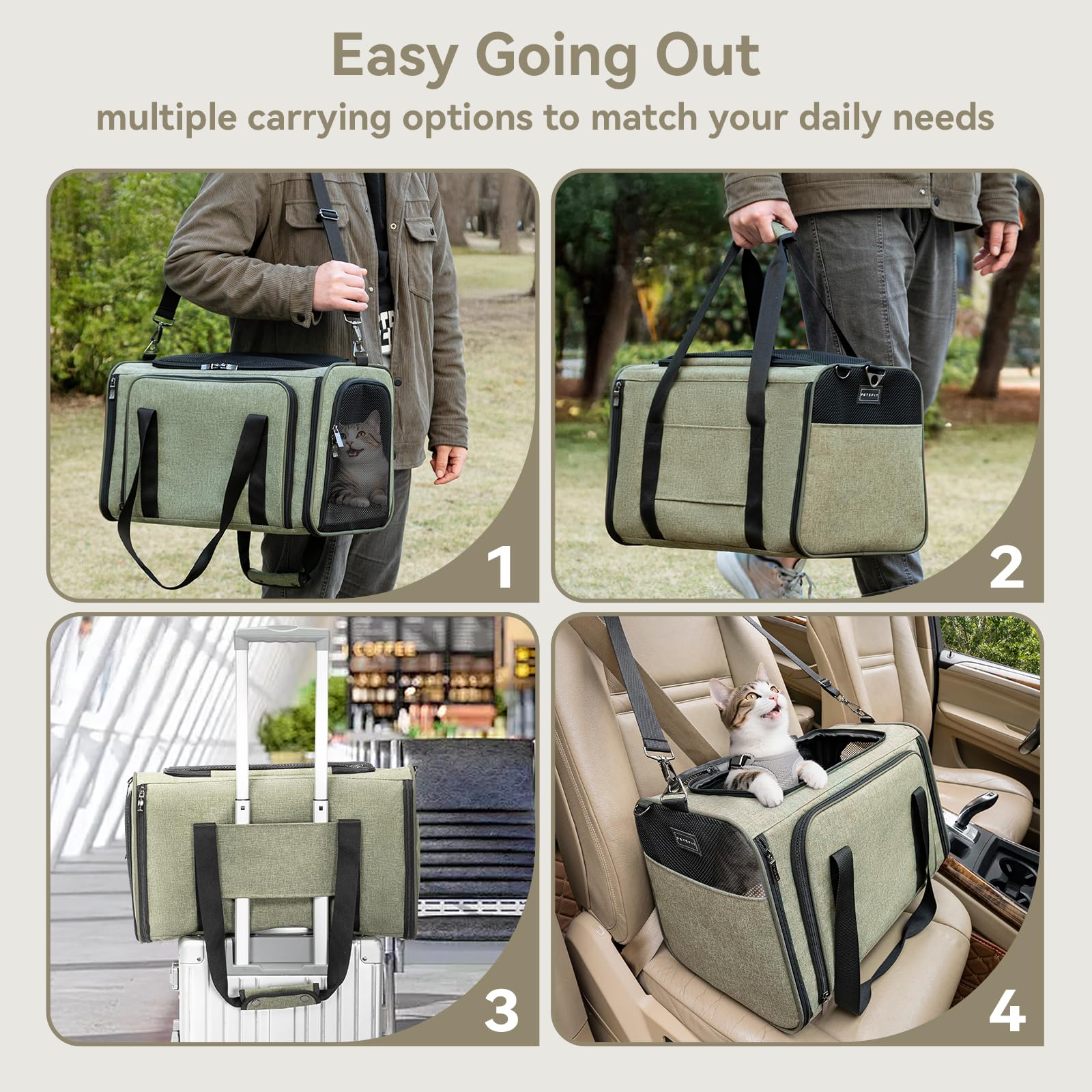 Petsfit sac glissé sous siège d'avion, gain de place et conformité cabine