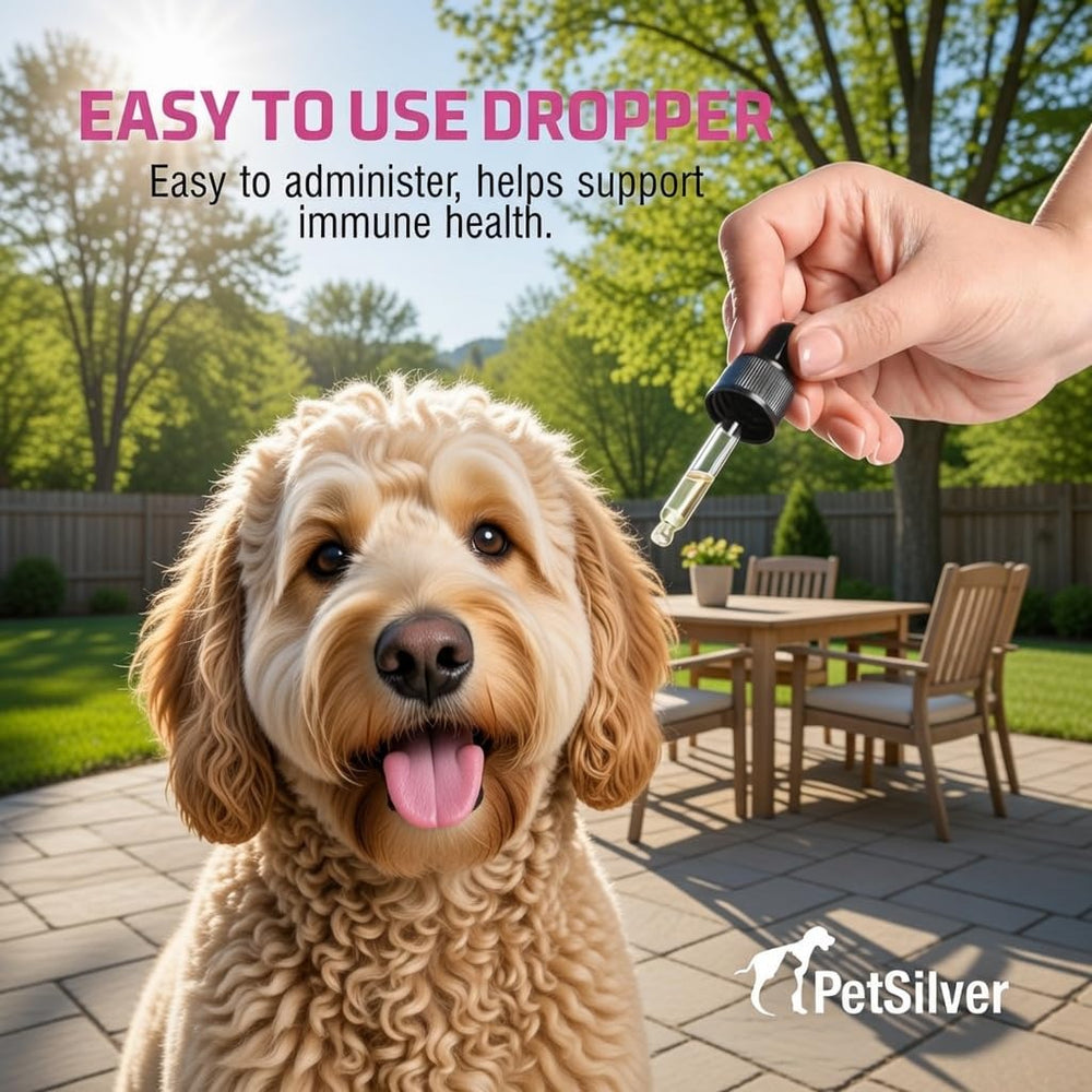 PetSilver compte-gouttes gros plan pour dosage précis et simple