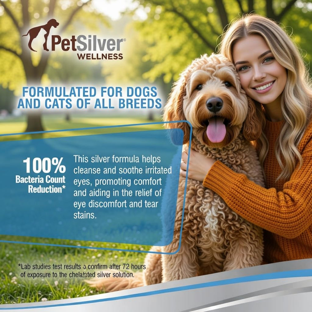 PetSilver comparaison tache larme avant et après, aide à réduire les dépôts visibles