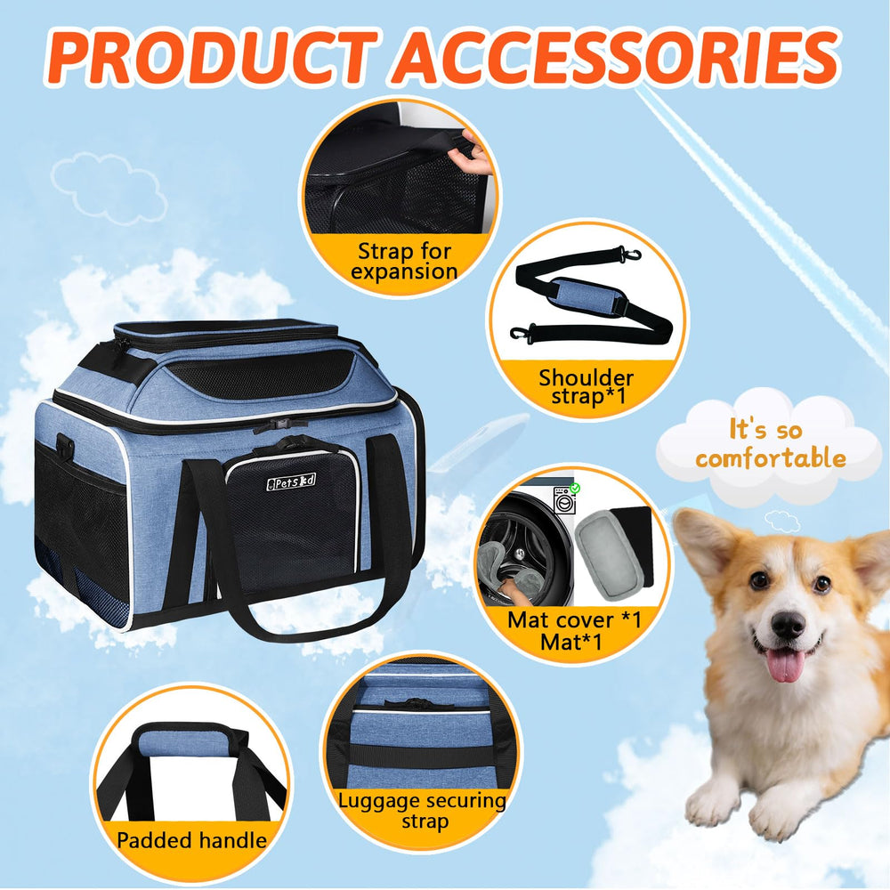 Petskd sac sous siège d'avion avec animal, conforme usage cabine et surveillance facile