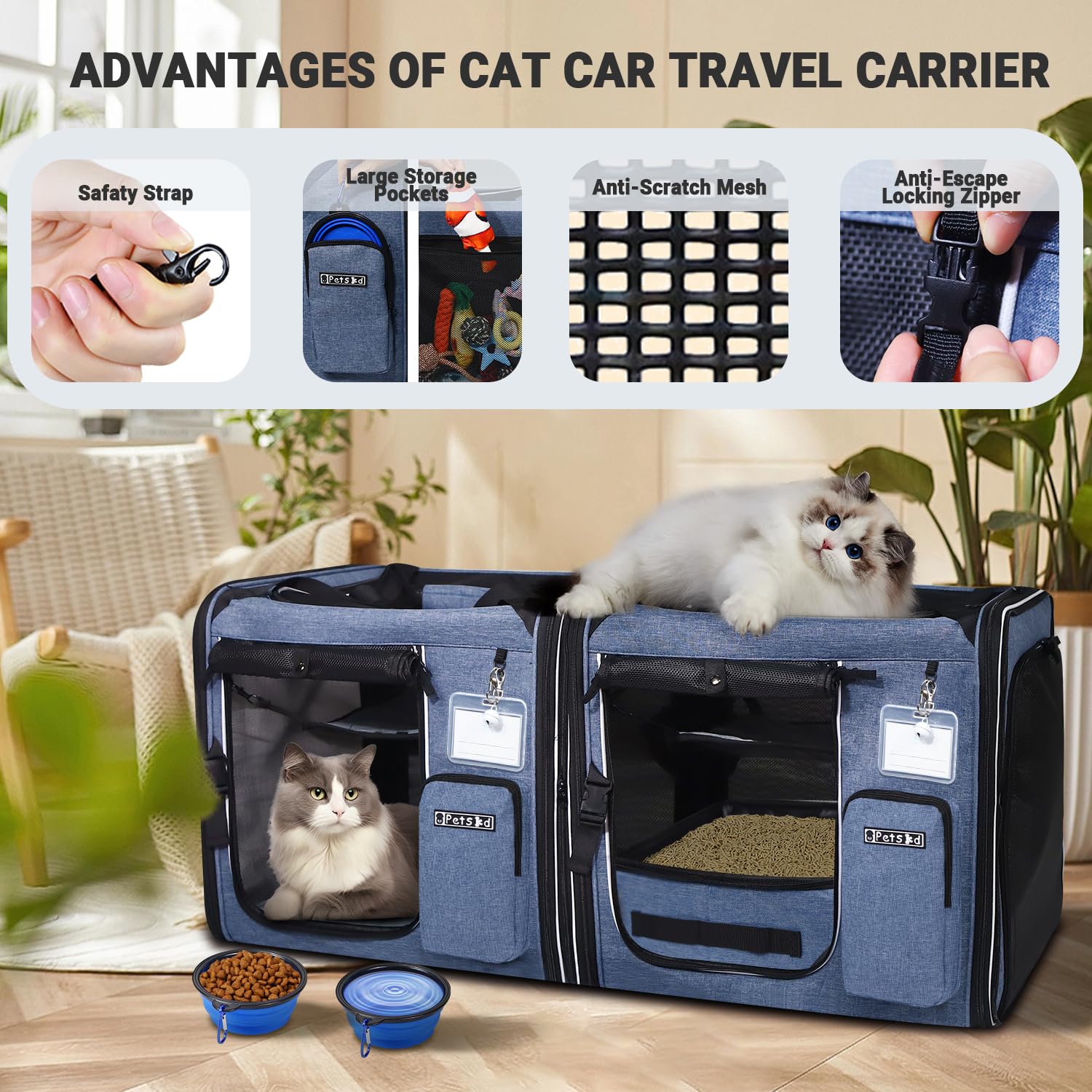 Petskd ensemble d'accessoires incluant gamelles pliantes et sac, organisation pratique