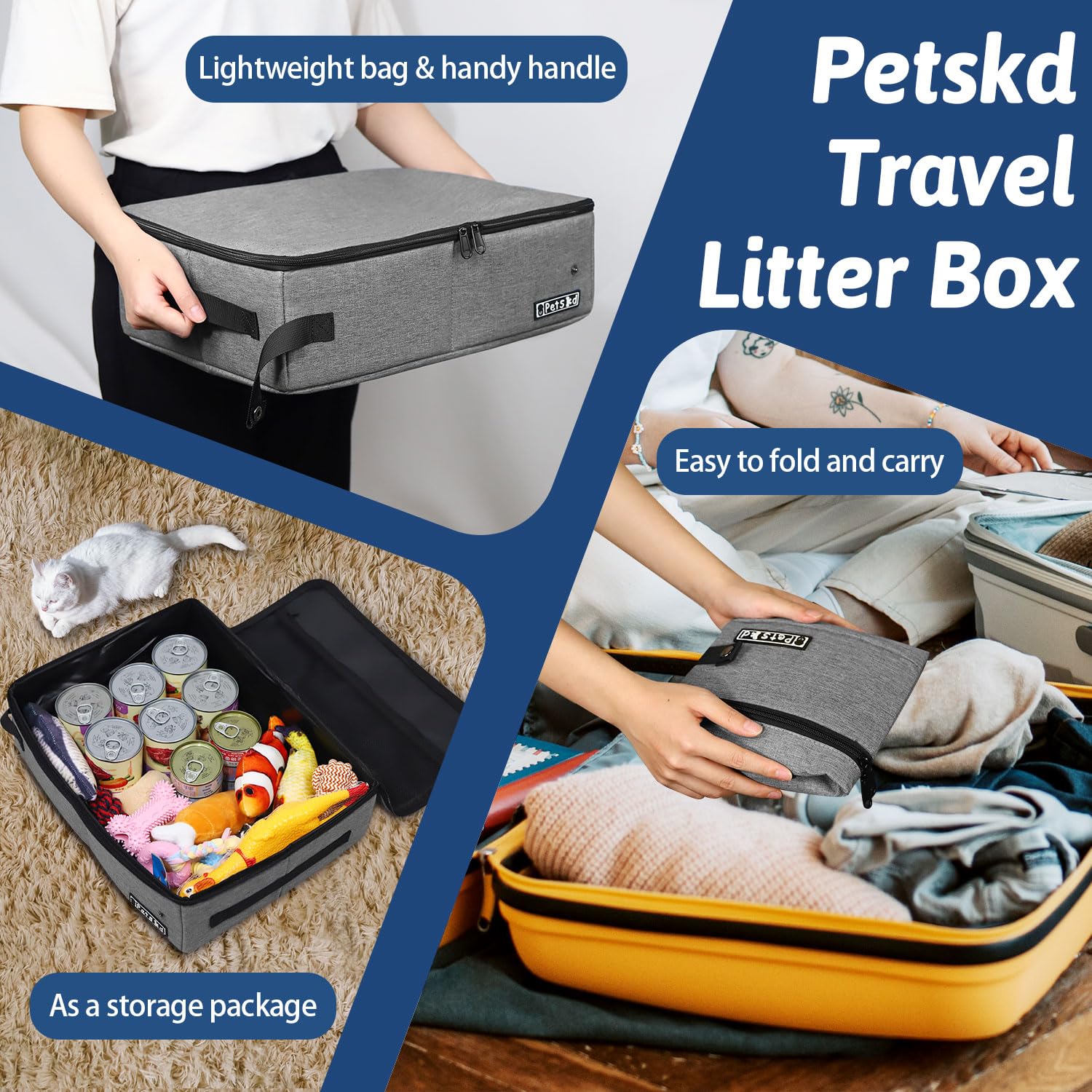 Petskd accessoires inclus pelle sacs et bol pour voyages pratiques