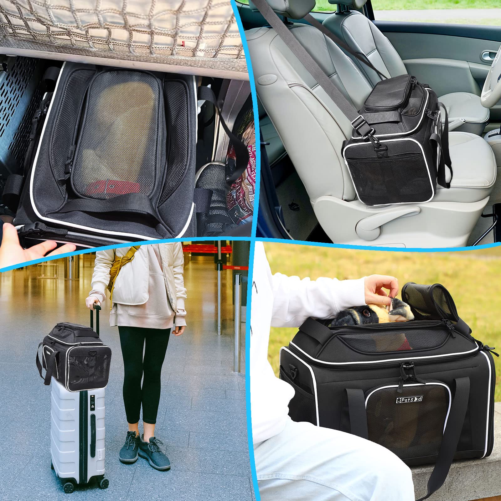 Petskd scène voyage urbaine montrant sac porté à l'épaule pour déplacement pratique