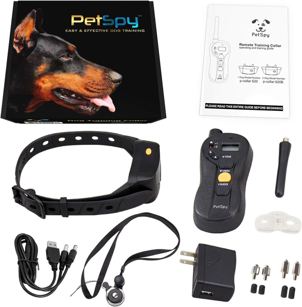 PetSpy collier en action sur chien dans un champ pour entraînement à distance