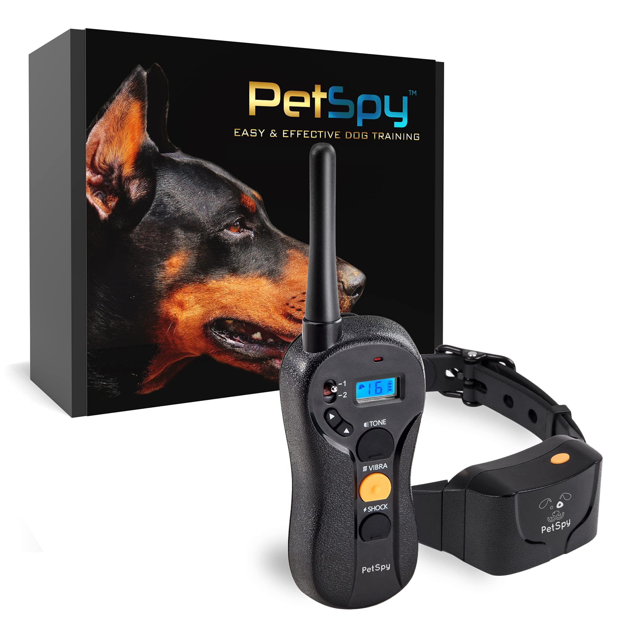 PetSpy collier face avant montrant design robuste et ajustement sûr