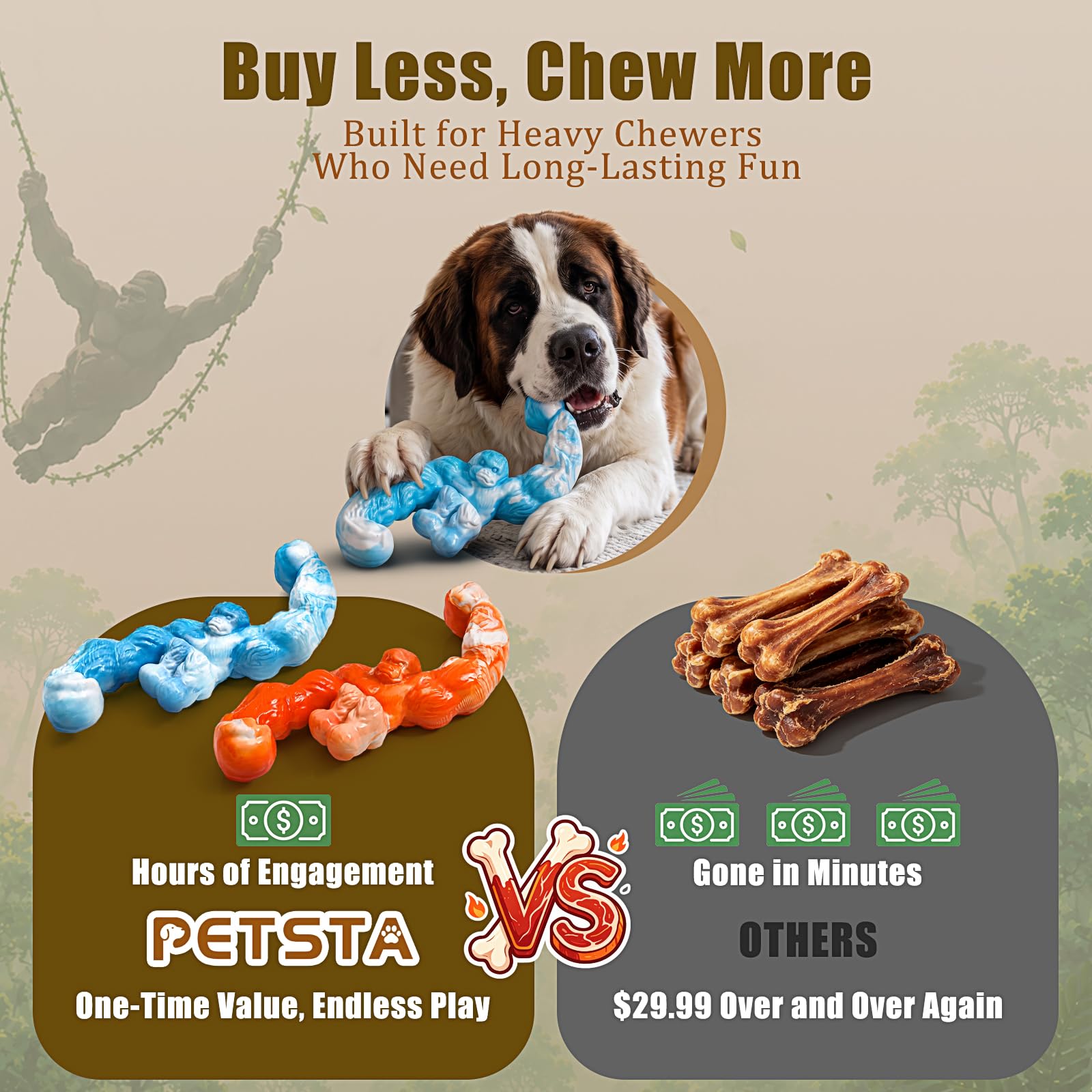 Comparaison d'échelle PETSTA montrant taille adaptée aux chiens moyens et grands