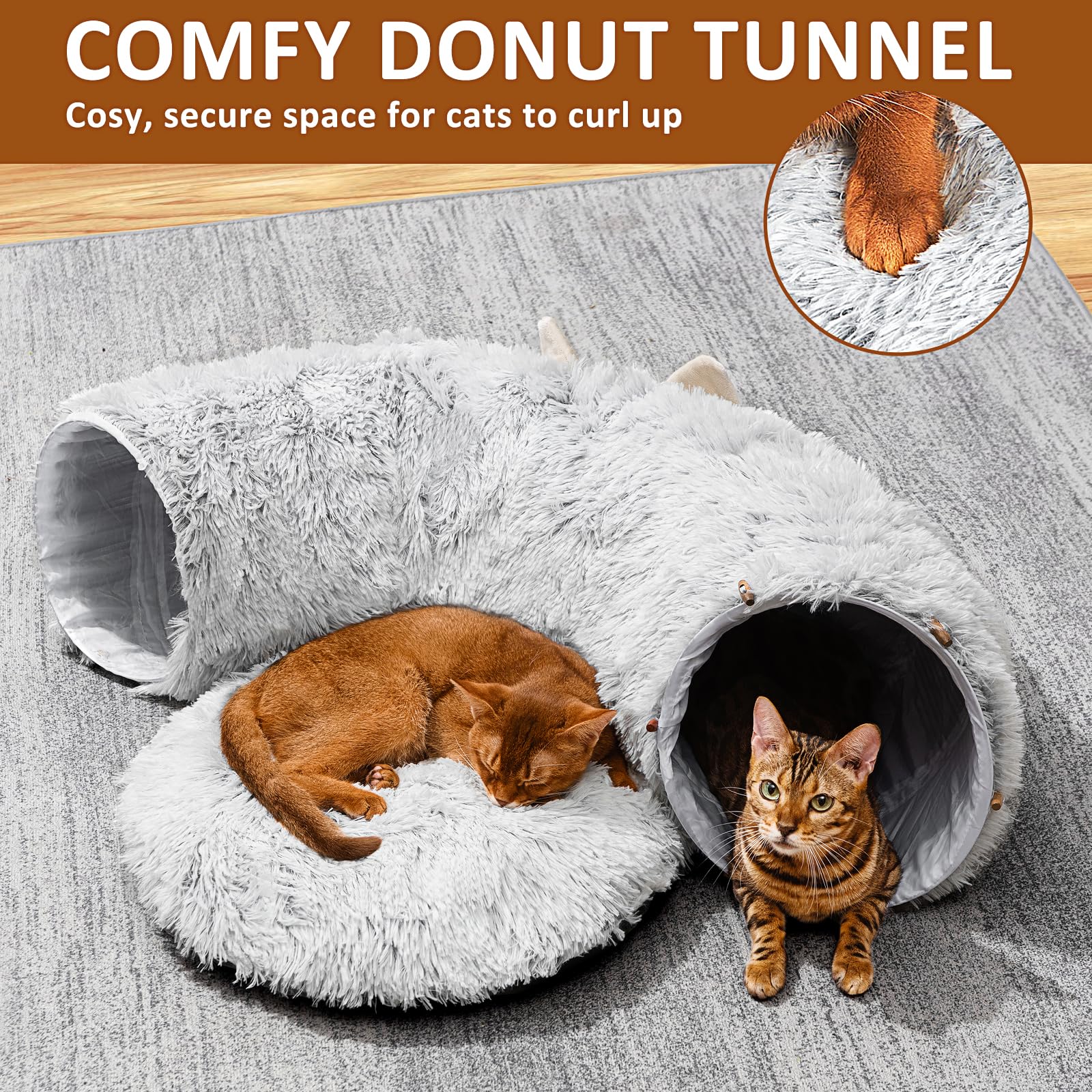 Chat jouant aux deux sorties du tunnel PETSTA favorisant interaction et exercice