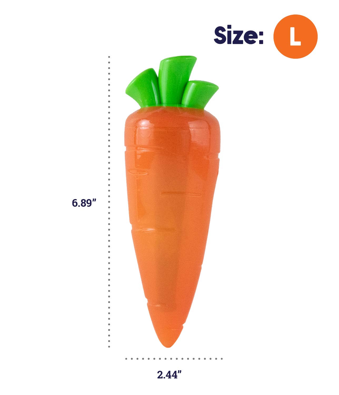 Petstages Crunch Veggies Carrot détail coins et bords pour résistance améliorée