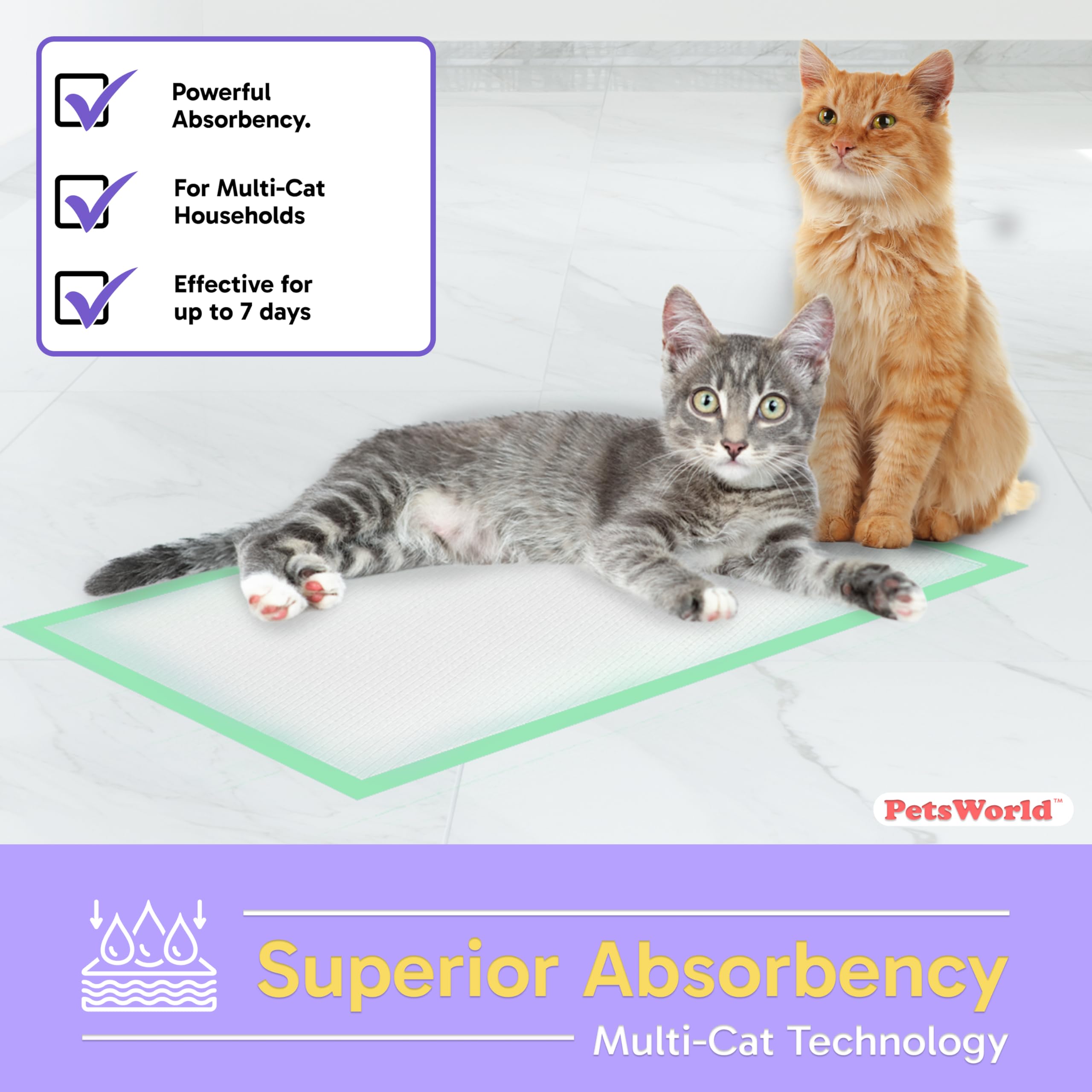 PETSWORLD recharge installée dans un bac à tiroir pour entretien facile et rapide