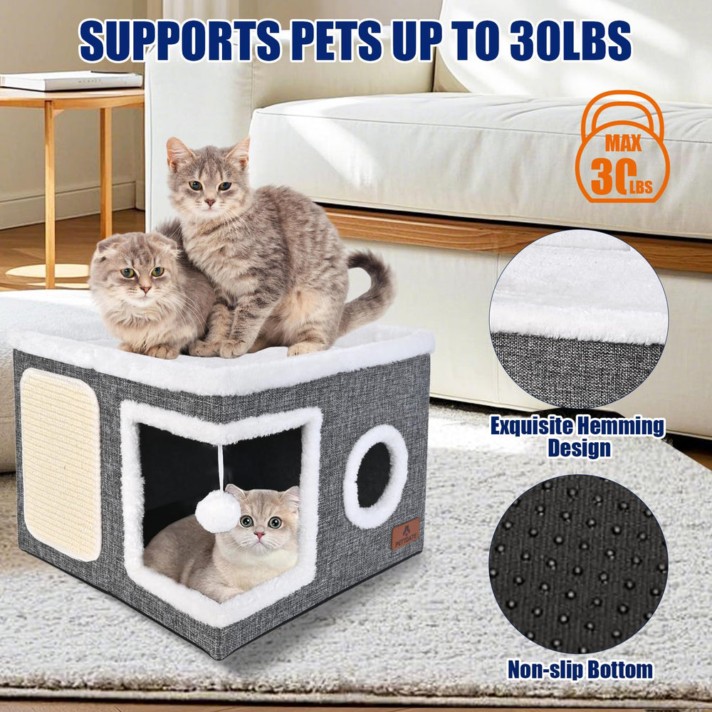 PETTDATE détail du coussin réversible velours et lin pour confort saisonnier