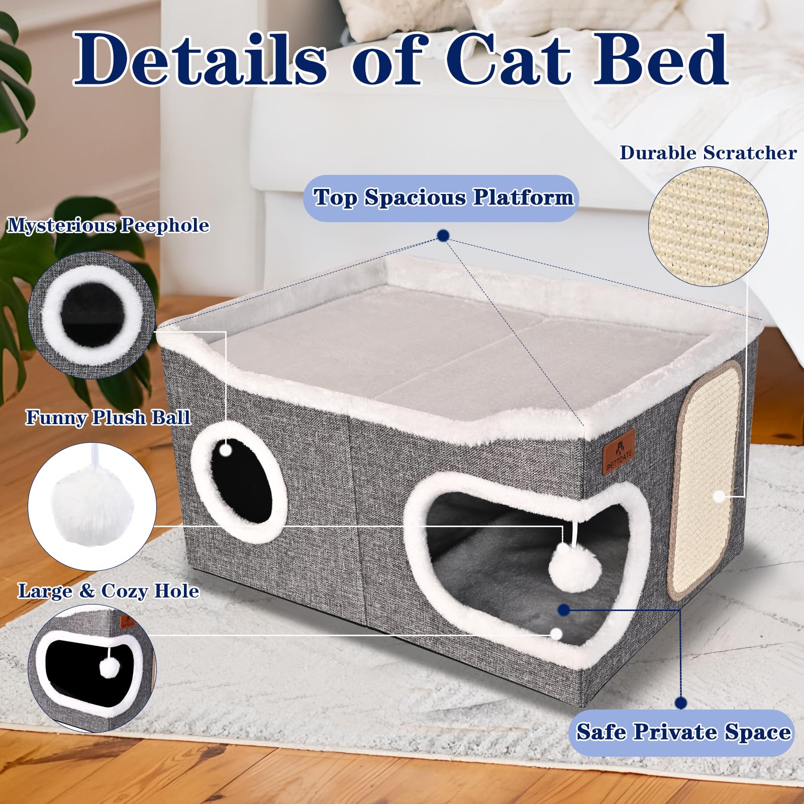 PETTDATE meuble plié pour rangement compact et transport facile