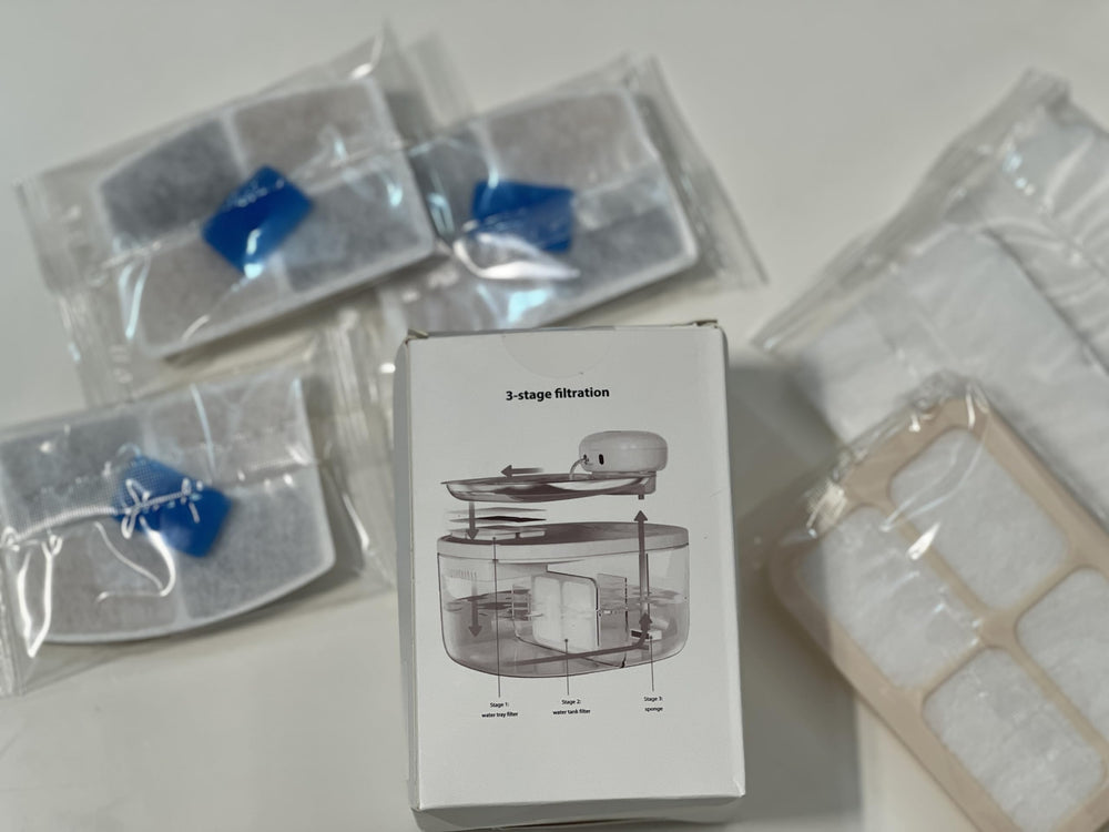 PetTop cartouches triple filtration gros plan montrant matériaux et efficacité