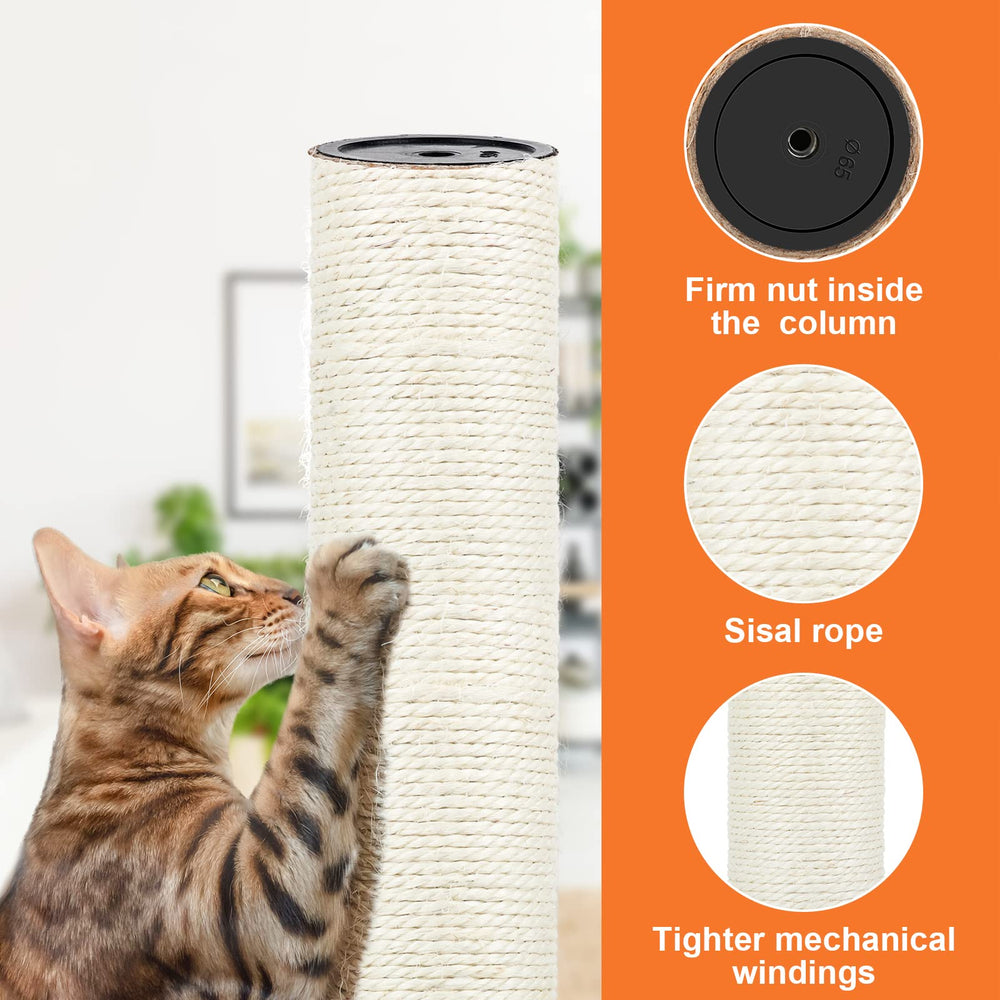 PETUOL poteau installé sur un arbre à chat pour fixation solide