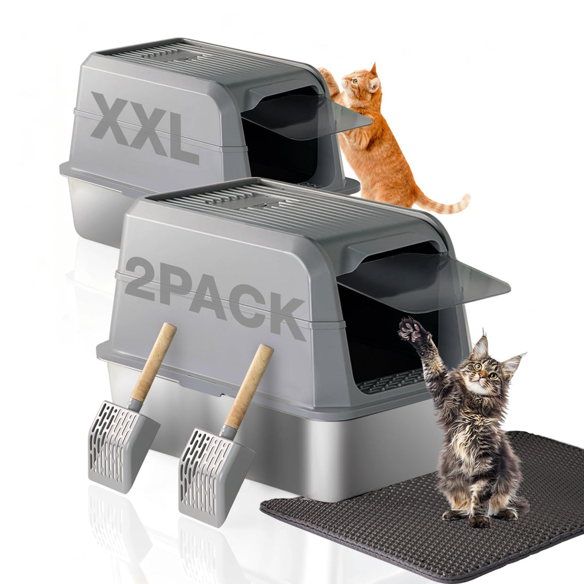 PETUX bac inox face avant montrant l'espace intérieur et facilité de nettoyage