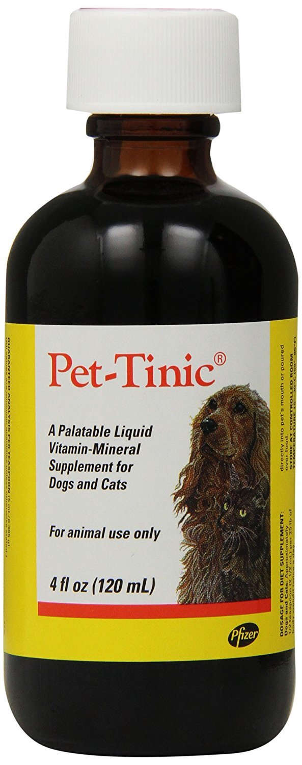 Gros plan du liquide Pet-Tinic Pfizer Animal montrant la texture appétente