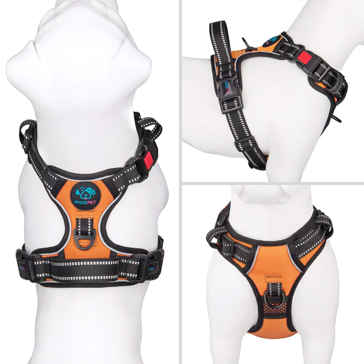 PHOEPET harnais boucles verrouillables facilitant mise en place rapide