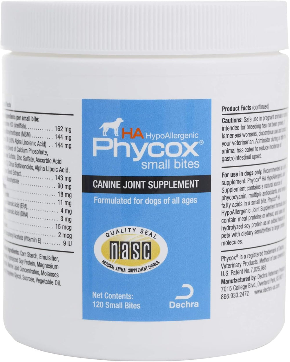 PhyCox pot avant packaging montrant étiquette et quantité bénéfice conservation