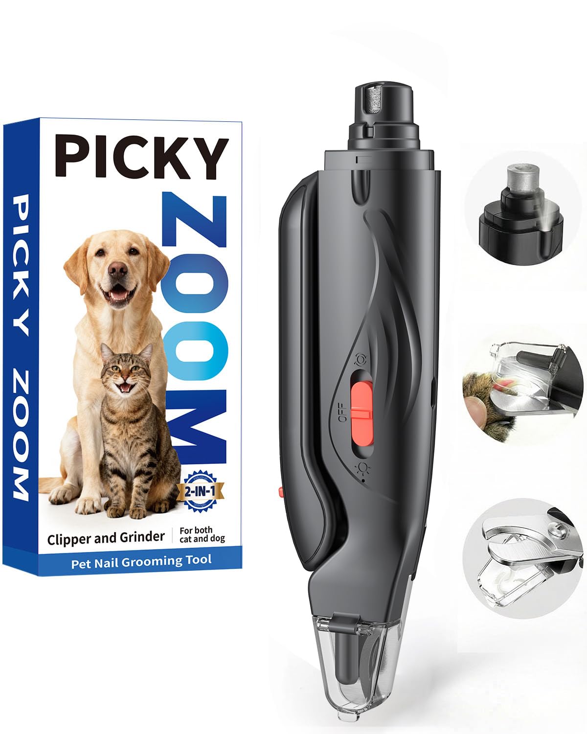 Picky zoom face avant montrant design et contrôle, confort pour l'utilisateur