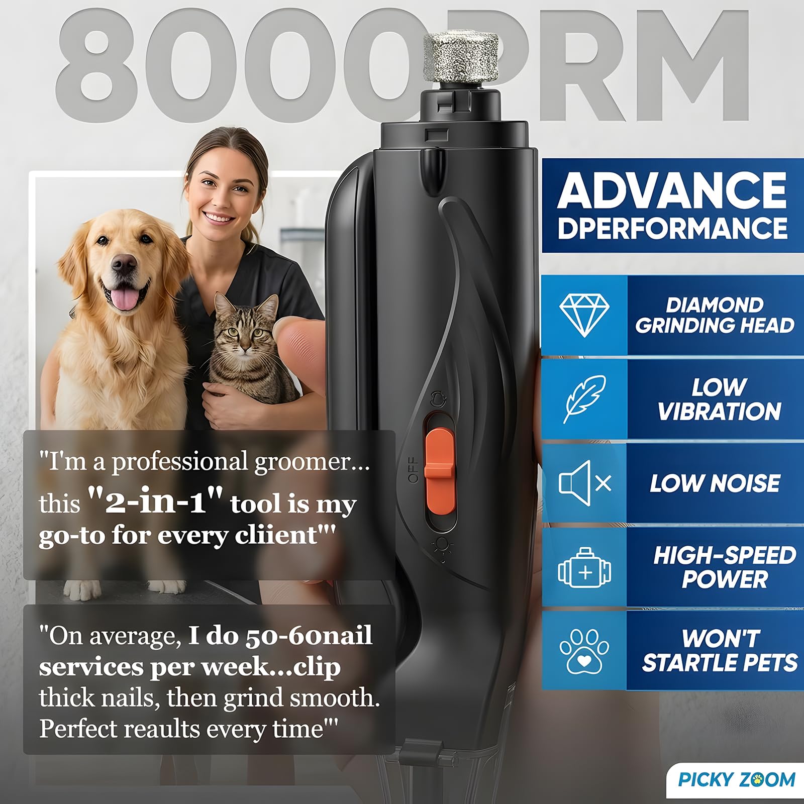 Picky zoom lumière LED allumée, meilleure visibilité du vif pour sécurité