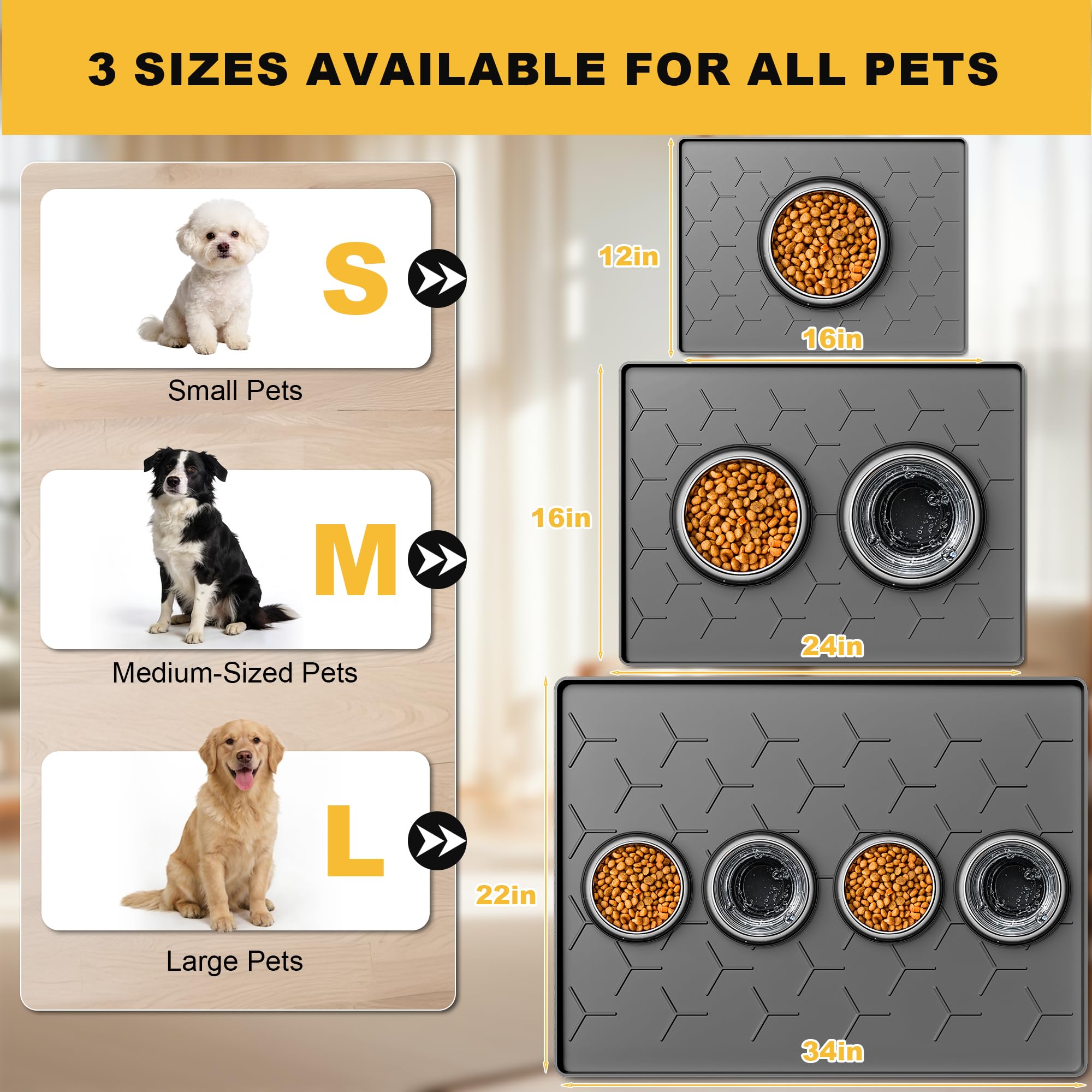 Pieviev tapis en usage par un chat réduisant miettes et éclaboussures