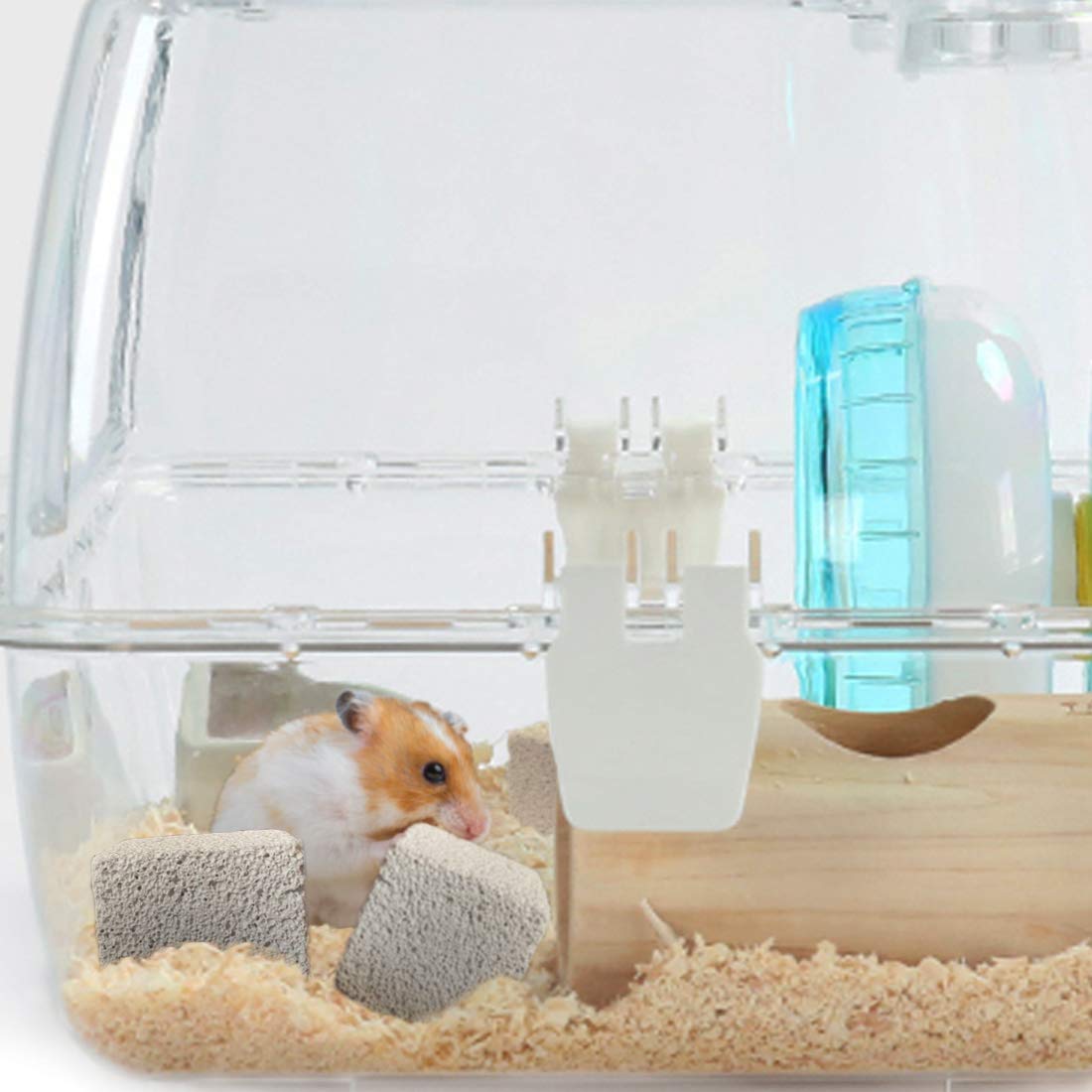 PINVNBY bloc posé dans une cage de hamster favorisant l'usure dentaire