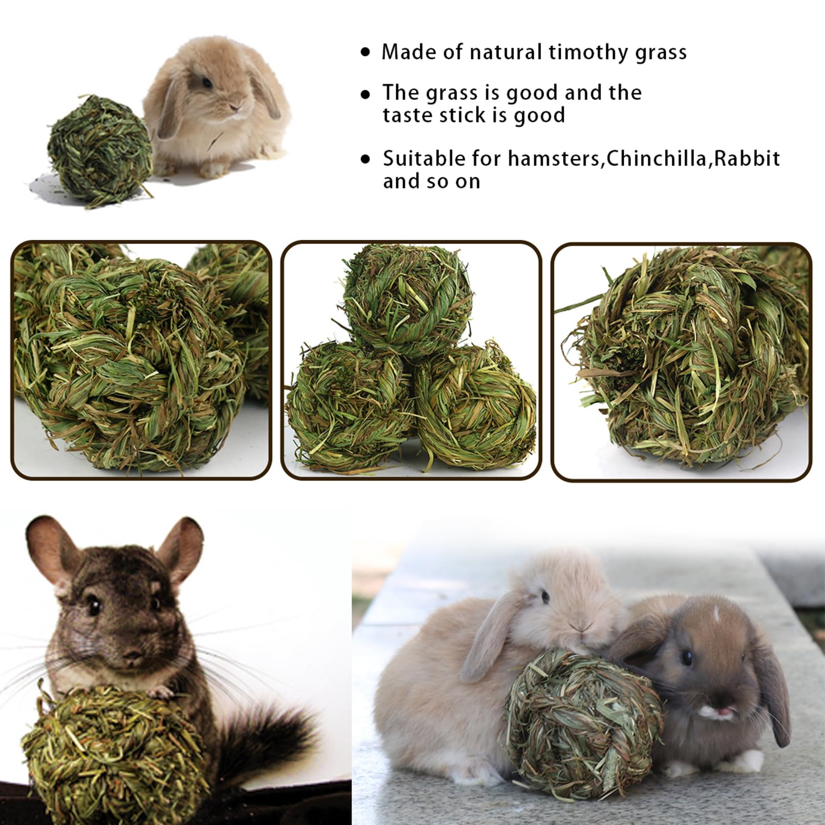 PINVNBY boule posée à côté d'un lapin pour comparer la taille pratique