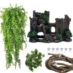 PINVNBY château face terrarium offrant cachette et sécurité