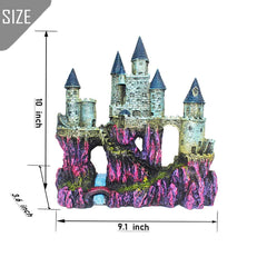PINVNBY château dans aquarium avec poissons utilisant cachettes pour confort