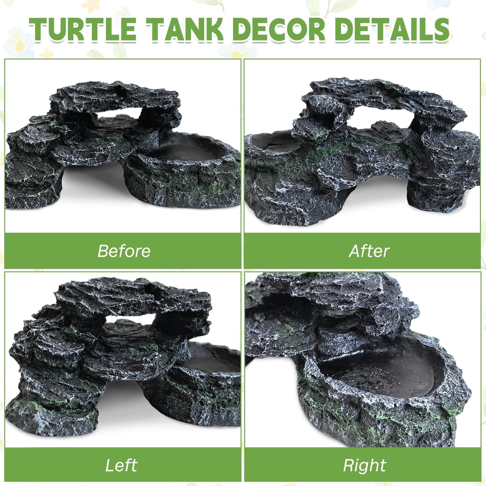 PINVNBY en aquarium avec tortue utilisant plateforme pour bronzer