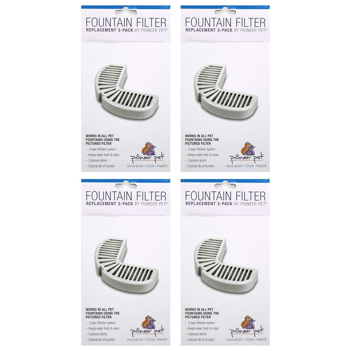 Pioneer Pet emballage de 12 filtres, rechange pratique et économique