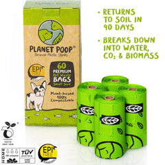 PLANET POOP gros plan texture du film végétal résistant pour collecte sans fuite