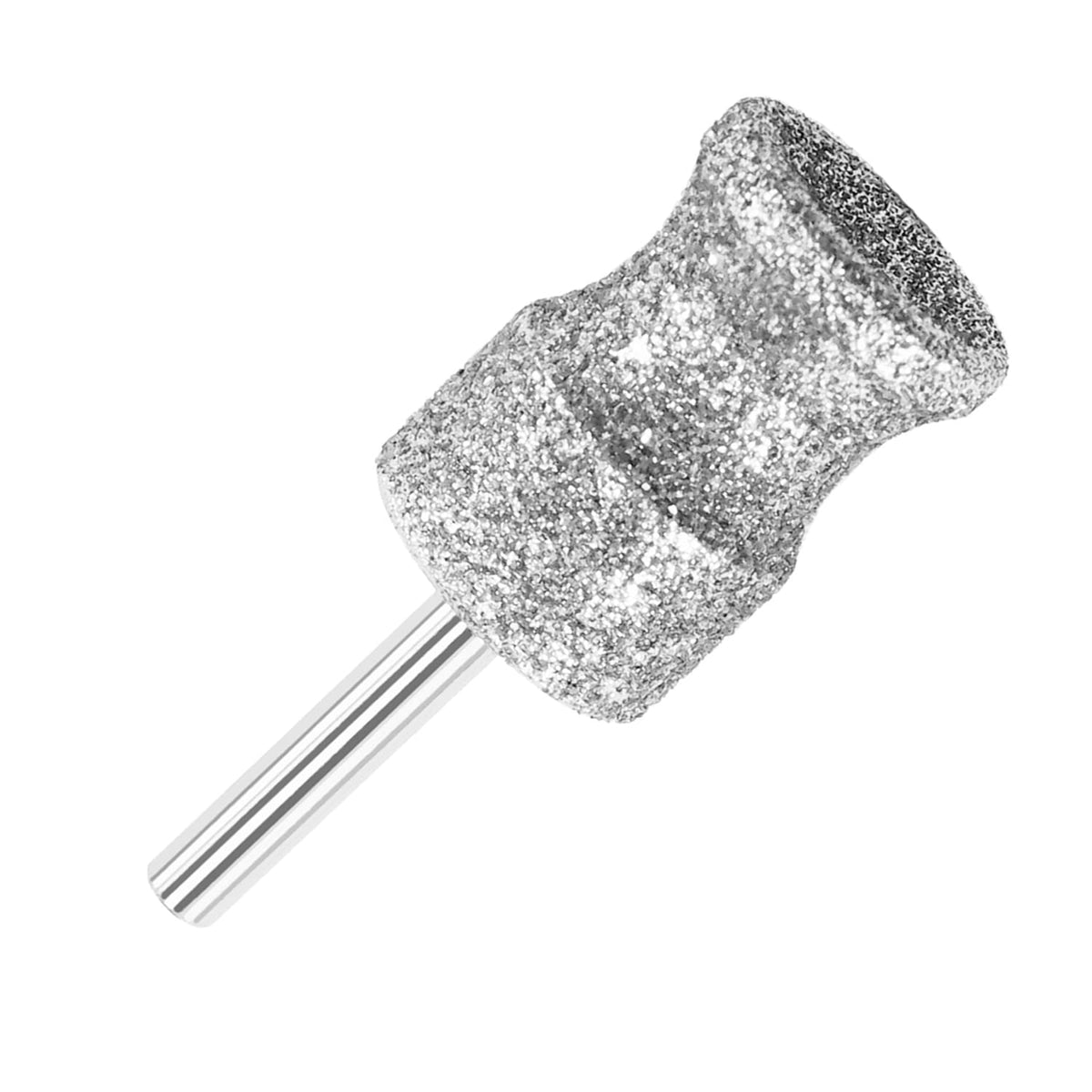 PLATGO embout diamant face montrant la forme et la tige compatible Dremel pour précision