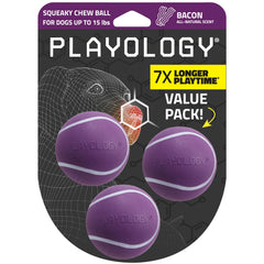 Playology balle face avant emballage montrant le lot de trois et la couleur attrayante
