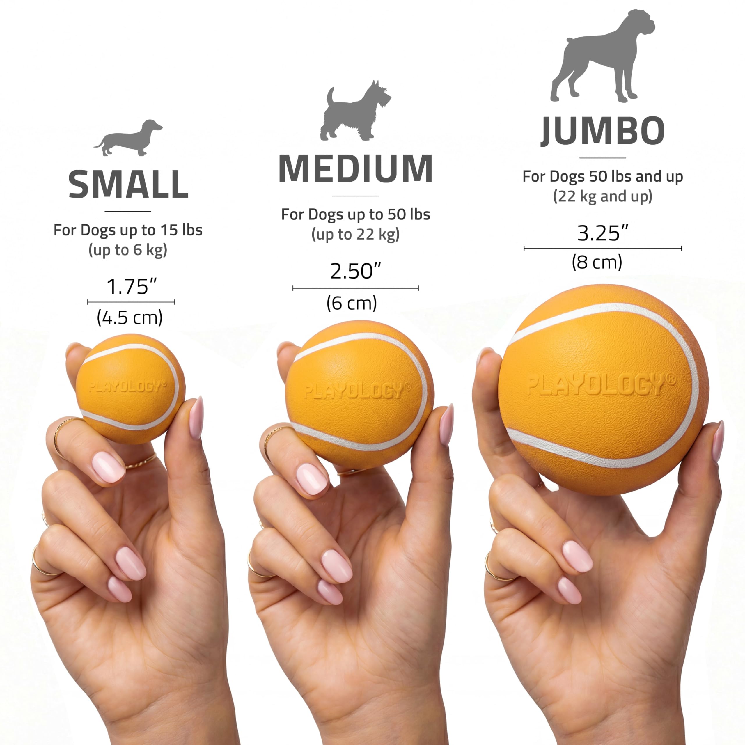 Playology comparaison taille main pour évaluer convenance grands chiens