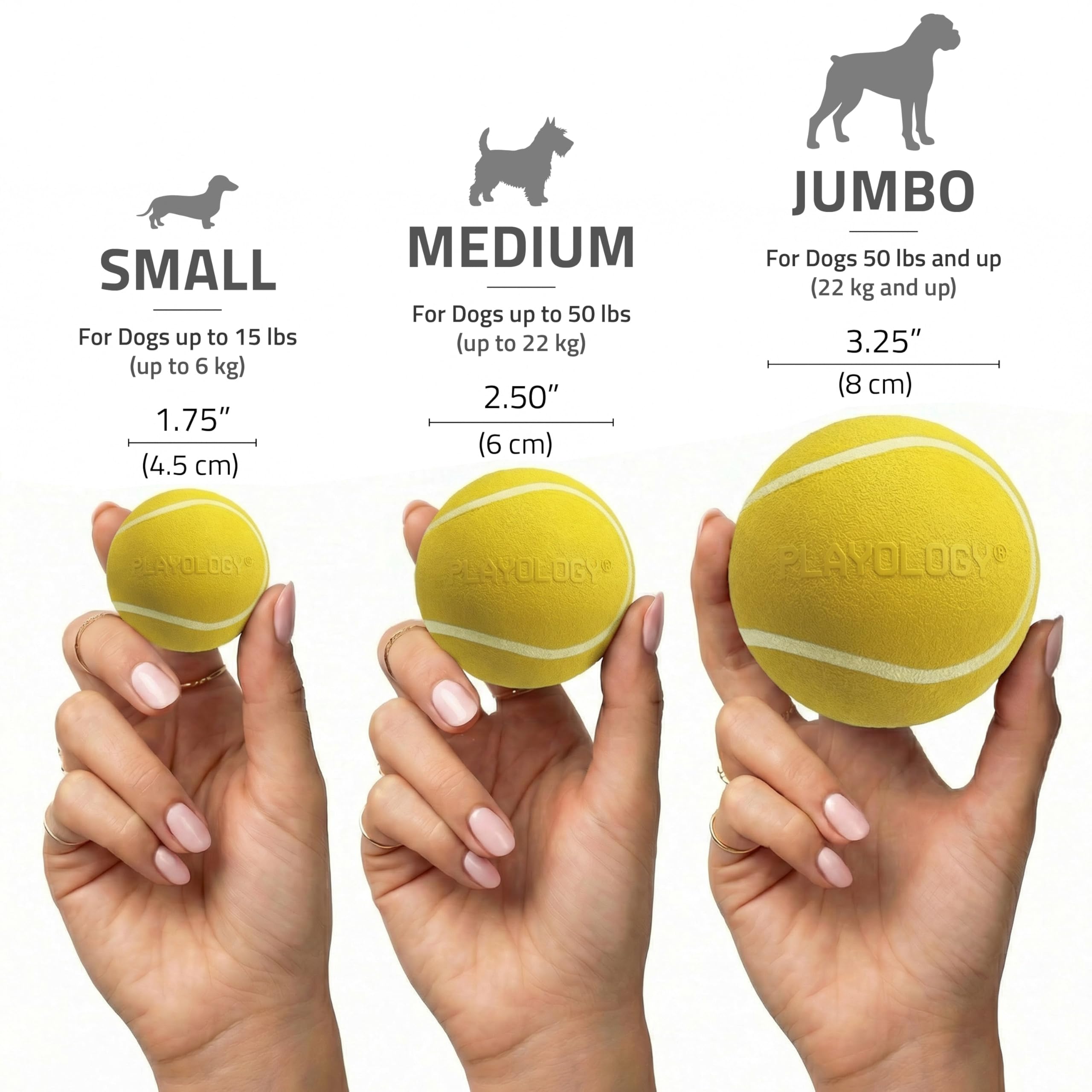 Playology comparaison de taille montrant échelle pour grands chiens